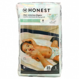 The Honest Company, Honest, подгузники, размер 1, 3,6–6,3 кг (8–14 фунтов), Above It All, 35 подгузников