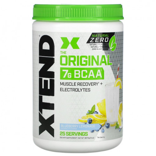 Xtend, The Original 7G BCAA, натуральный ноль, черничный лимонад, 367,5 г (13 унций)