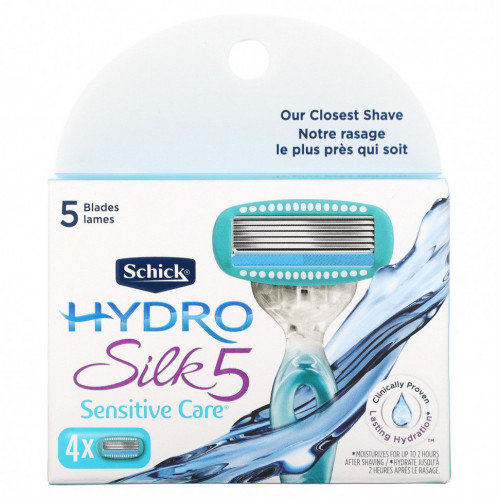 Schick, Hydro Silk, Sensitive Care, 4 кассеты