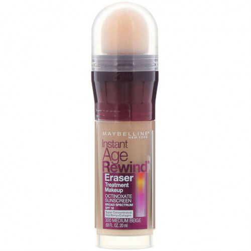 Maybelline, Антивозрастная основа под макияж Instant Age Rewind, Eraser Treatment Makeup, оттенок 300 умеренно бежевый, 20 мл (0,68 жидк. унции)