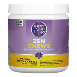 Ready Pet Go, Zen Chews, успокаивающее лакомство для собак, для всех возрастов, бекон и сыр, 90 жевательных таблеток, 360 г (12,7 унции)