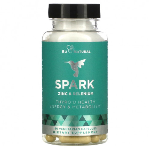 Eu Natural, Spark, цинк и селен, 60 вегетарианских капсул