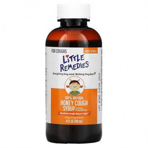 Little Remedies, 100% натуральный медовый сироп от кашля, для детей от 12 месяцев, 118 мл (4 жидк. Унции)