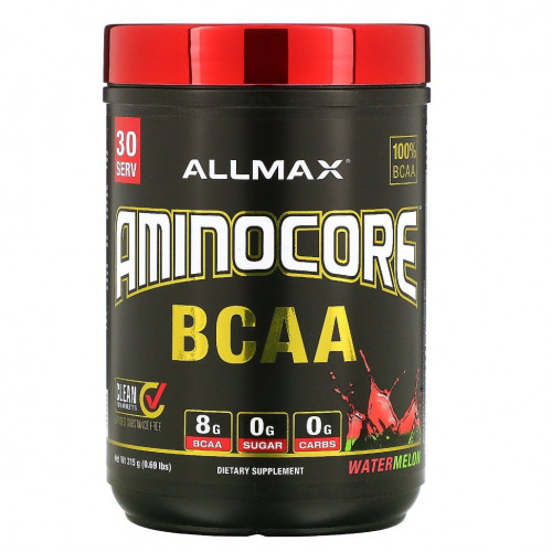 ALLMAX Nutrition, AMINOCORE BCAA, Арбуз, 315 г (0,69 фунта)