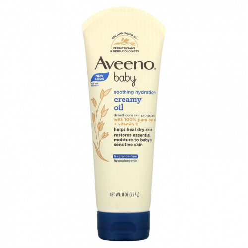 Aveeno, Baby, Успокаивающее увлажняющее сливочное масло, без отдушек, 8 унций (227 г)