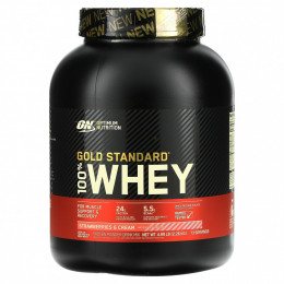 Optimum Nutrition, Gold Standard 100% Whey, сыворотка, клубника и сливки, 2,26 кг (4,98 фунта)