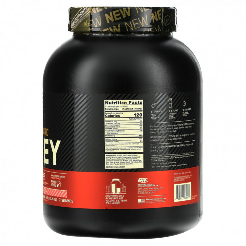 Optimum Nutrition, Gold Standard 100% Whey, сыворотка, клубника и сливки, 2,26 кг (4,98 фунта)