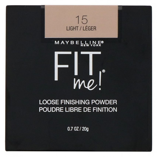 Maybelline, Fit Me, рассыпчатая пудра, оттенок 15 «Светлый», 20 г