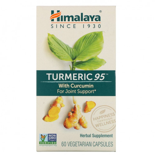 Himalaya, Turmeric 95 с куркумином, 60 вегетарианских капсул