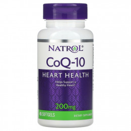 Natrol, CoQ-10, 200 мг, 45 мягких желатиновых капсул