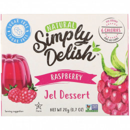 Natural Simply Delish, Натуральный десерт с желе, малина, 0,7 унции (20 г)