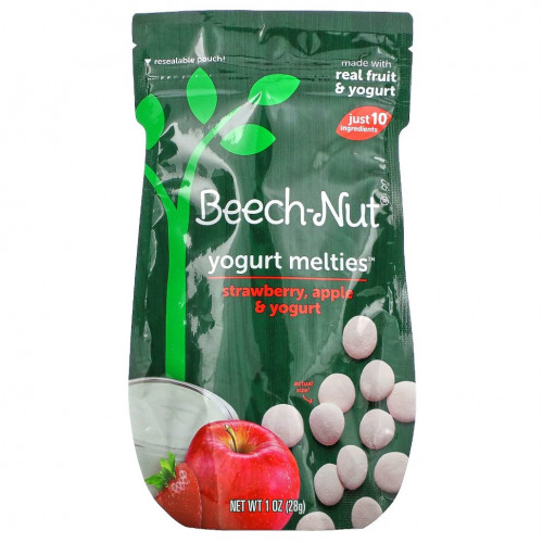 Beech-Nut, Yogurt Melties, клубника, этап 3, яблоко и йогурт, 28 г (1 унция)