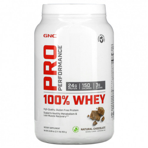 GNC, Pro Performance, 100% сывороточный протеин, со вкусом натурального шоколада, 955 г (2,11 унции)