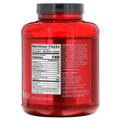 BSN, Syntha-6 Isolate, Protein Powder Drink Mix, Chocolate Milkshake, 4.02 lbs (1.82 kg)