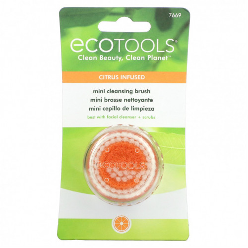 EcoTools, Очищающая мини-щетка, со вкусом цитрусовых, 1 шт.