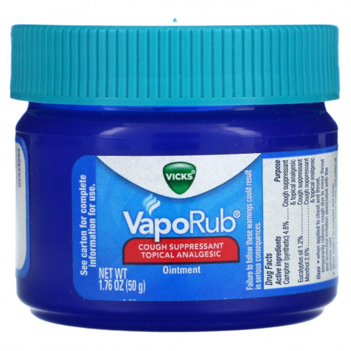 Vicks, VapoRub, мазь от кашля, 50 г (1,76 унции)