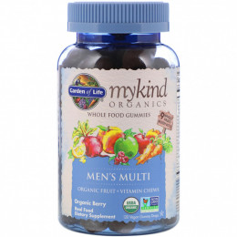 Garden of Life, MyKind Organics, мультивитамины для мужчин, органические ягоды, 120 веганских жевательных таблеток