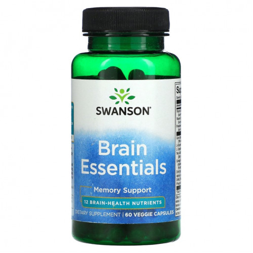 Swanson, Brain Essentials, Memory Support, 60 Veggie Capsules