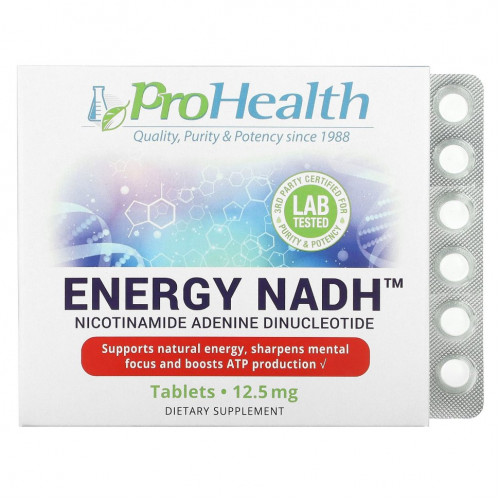 ProHealth Longevity, Energy NADH, 12,5 мг, 90 таблеток