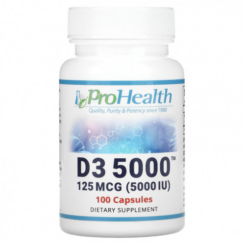 ProHealth Longevity, D3 5000, 125 мкг (5000 МЕ), 100 капсул