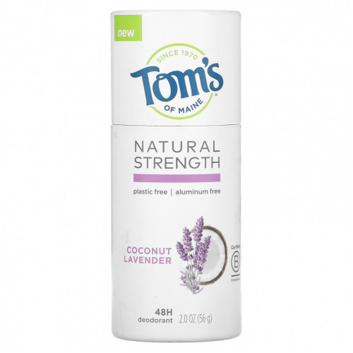 Tom's of Maine, Natural Strength 48H дезодорант, кокос и лаванда, 56 г (2 унции)