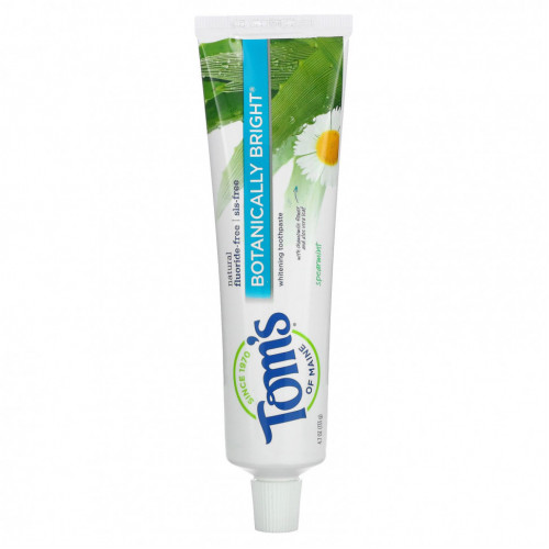 Tom's of Maine, Natural Botanically Bright Whitening Toothpaste, без фтора, мята, 133 г (4,7 унции)