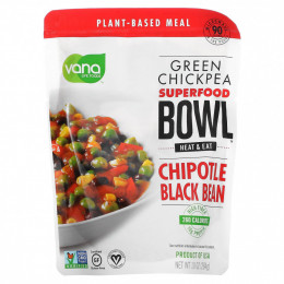 Vana Life Foods, Green Chickpea, Super Food Bowl, черная фасоль с чипотле, 284 г (10 унций)