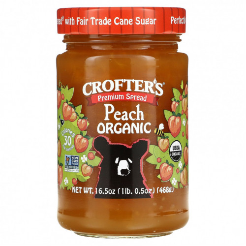 Crofter's Organic, Органический спред премиального качества, персик, 468 г (16,5 унции)