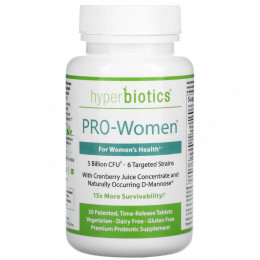 Hyperbiotics, PRO-Women, 5 млрд КОЕ, 30 таблеток постепенного высвобождения