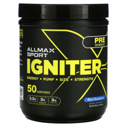 ALLMAX Nutrition, Igniter, перед тренировкой, с голубой малиной, 320 г (11,28 унции)