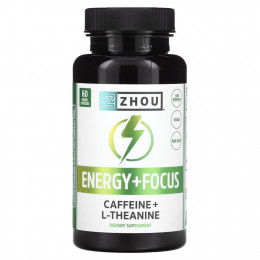 Zhou Nutrition, Energy + Focus`` 60 растительных капсул