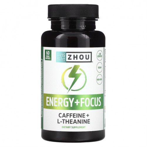 Zhou Nutrition, Energy + Focus`` 60 растительных капсул