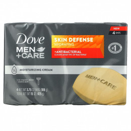 Dove, Men + Care, средство для защиты кожи, штанга 3 в 1 для рук, тела и бритья, 4 штанги, 106 г (3,75 унции)