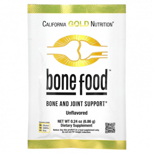 California Gold Nutrition, Bone Food, для поддержки здоровья костей и суставов, 60 пакетиков по 6,83 г (0,24 унции)