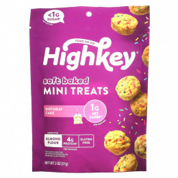 HighKey, Soft Baked Mini Treats, праздничный торт, 57 г (2 унции)