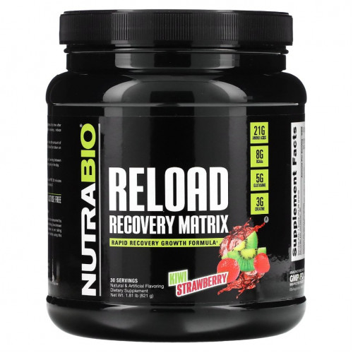 NutraBio Labs, Reload Recovery Matrix, киви и клубника, 821 г (1,81 фунта)