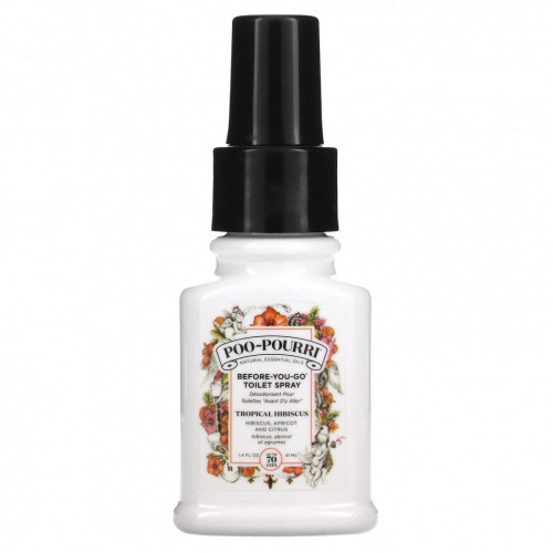 Poo-Pourri, Спрей для туалета Before-You-Go, тропический гибискус, 41 мл (1,4 жидк. Унции)