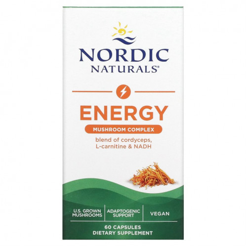 Nordic Naturals, Энергетический комплекс грибов, 60 капсул