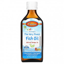 Carlson, Kids Norwegian, The Very Finest Fish Oil, Just Peachie, 800 mg, 6.7 fl oz (200 ml)