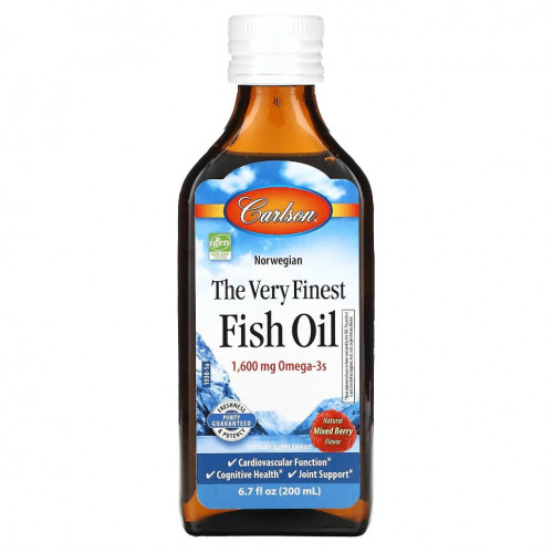 Carlson, Norwegian, The Very Finest Fish Oil, Natural Mixed Berry, 1,600 mg, 6.7 fl oz (200 ml)