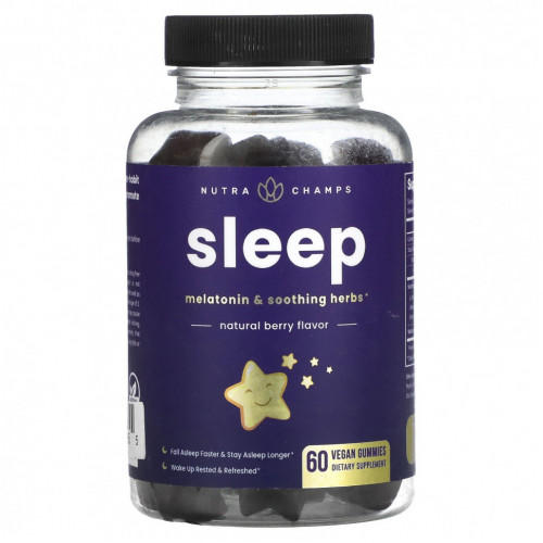 NutraChamps, Sleep, Natural Berry, 60 Vegan Gummies