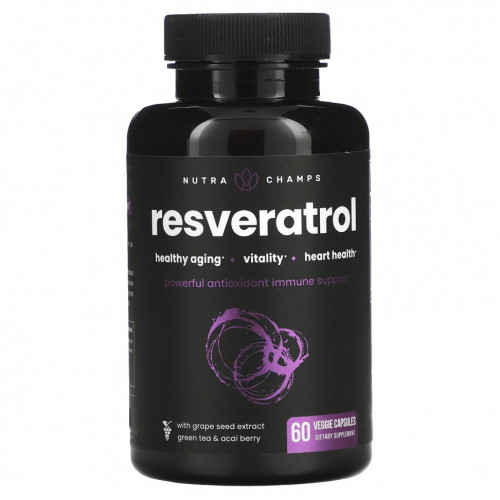 NutraChamps, Resveratrol, 60 Veggie Capsules