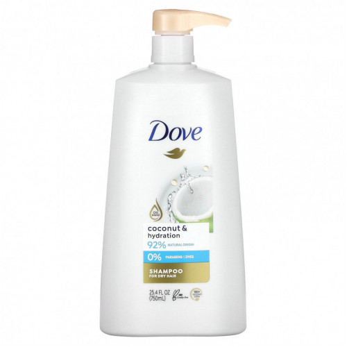 Dove, Увлажняющий шампунь с кокосом, 750 мл (25,4 жидк. Унции)