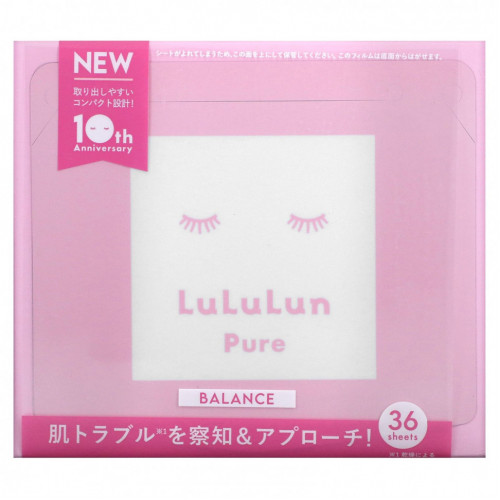 Lululun, Pure Balance, Beauty Sheet Mask, розовая 8FB, 36 шт., 520 мл (18 жидк. Унций)