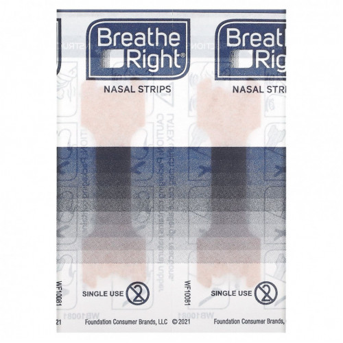 Breathe Right, Полоски для носа, оригинальные, маленькие / средние, 30 шт.