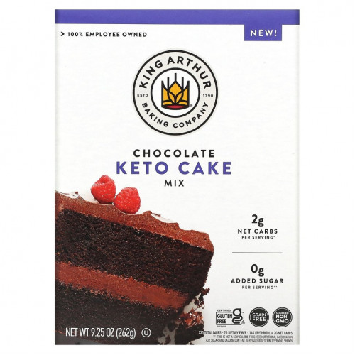 King Arthur Flour, Keto Cake Mix, шоколад, 262 г (9,25 унции)