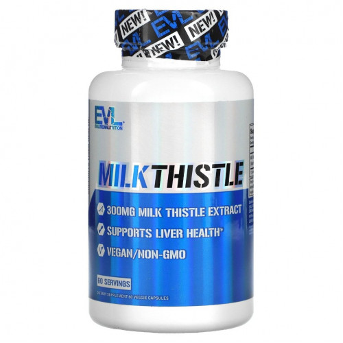 EVLution Nutrition, Milk Thistle, 300 mg, 60 Veggie Capsules