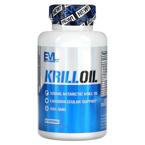 EVLution Nutrition, масло криля, 500 мг, 60 капсул