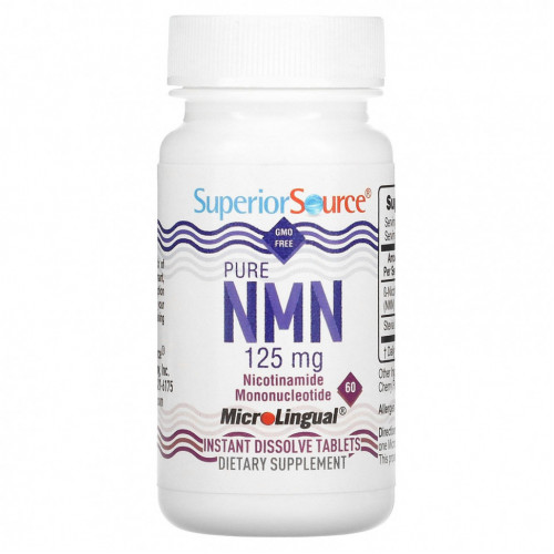 Superior Source, Pure NMN, Nicotinamide Mononucleotide, 125 mg , 60 Instant Dissolve Tablets