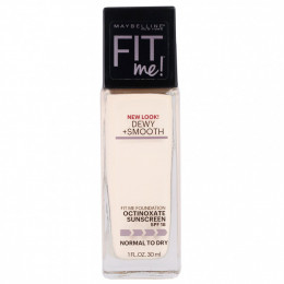 Maybelline, Тональная основа Fit Me, Dewy + Smooth, оттенок 110 «Porcelain», 30 мл